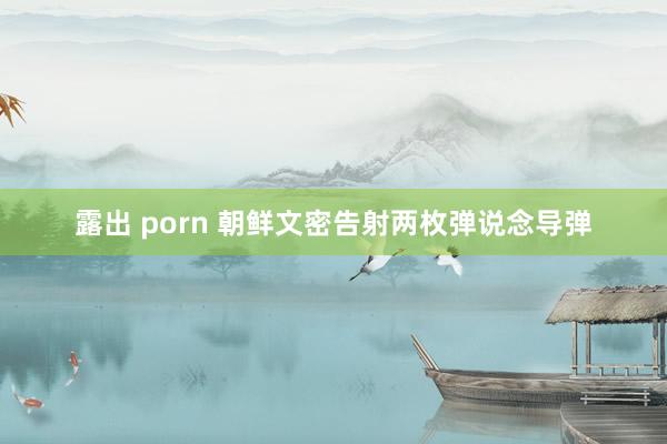 露出 porn 朝鲜文密告射两枚弹说念导弹