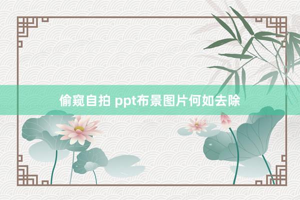 偷窥自拍 ppt布景图片何如去除