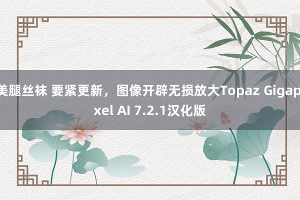 美腿丝袜 要紧更新，图像开辟无损放大Topaz Gigapixel AI 7.2.1汉化版