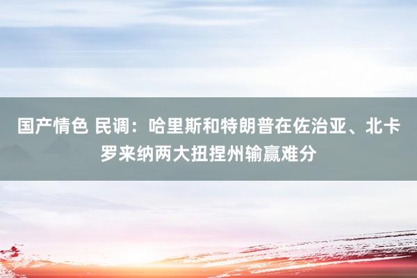 国产情色 民调：哈里斯和特朗普在佐治亚、北卡罗来纳两大扭捏州输赢难分