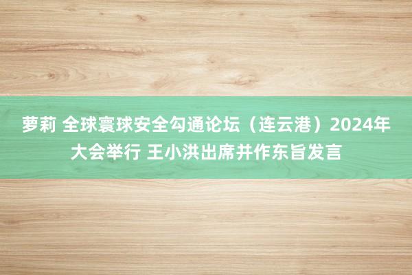 萝莉 全球寰球安全勾通论坛（连云港）2024年大会举行 王小洪出席并作东旨发言