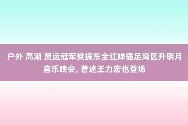 户外 高潮 奥运冠军樊振东全红婵插足湾区升明月音乐晚会， 著述王力宏也登场