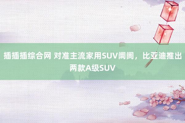 插插插综合网 对准主流家用SUV阛阓，比亚迪推出两款A级SUV