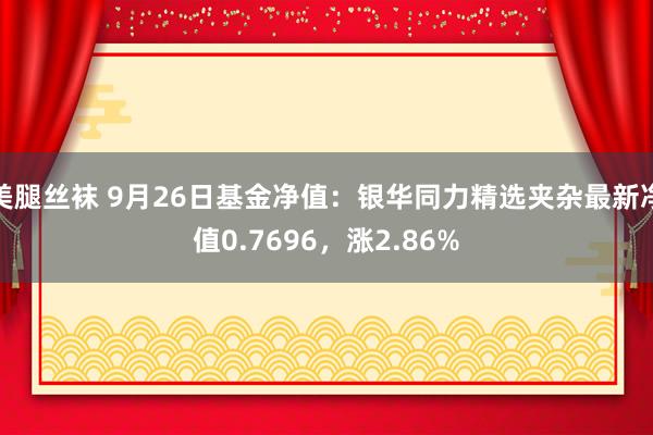 美腿丝袜 9月26日基金净值：银华同力精选夹杂最新净值0.7696，涨2.86%