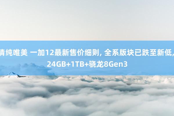 清纯唯美 一加12最新售价细则， 全系版块已跌至新低， 24GB+1TB+骁龙8Gen3