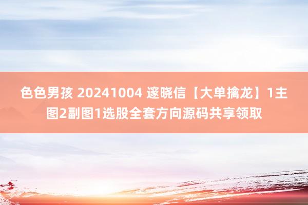 色色男孩 20241004 邃晓信【大单擒龙】1主图2副图1选股全套方向源码共享领取