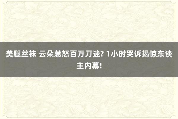 美腿丝袜 云朵惹怒百万刀迷? 1小时哭诉揭惊东谈主内幕!