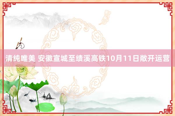 清纯唯美 安徽宣城至绩溪高铁10月11日敞开运营