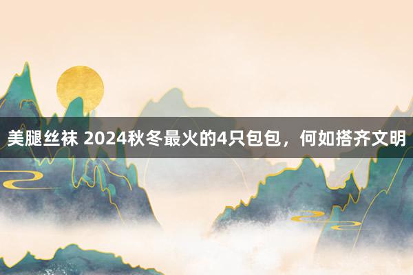 美腿丝袜 2024秋冬最火的4只包包，何如搭齐文明