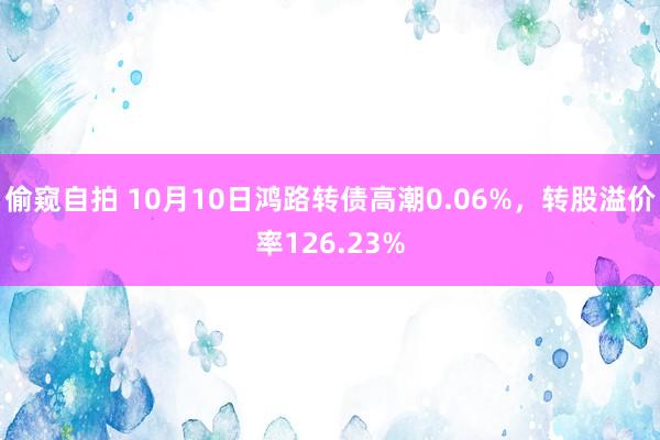 偷窥自拍 10月10日鸿路转债高潮0.06%，转股溢价率126.23%