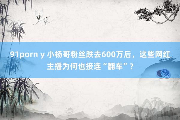 91porn y 小杨哥粉丝跌去600万后，这些网红主播为何也接连“翻车”？