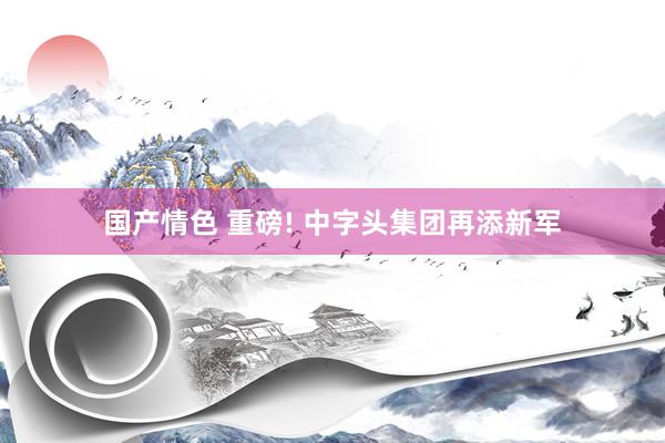 国产情色 重磅! 中字头集团再添新军