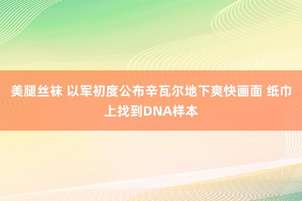 美腿丝袜 以军初度公布辛瓦尔地下爽快画面 纸巾上找到DNA样本