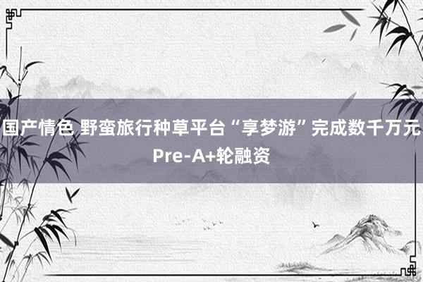 国产情色 野蛮旅行种草平台“享梦游”完成数千万元Pre-A+轮融资