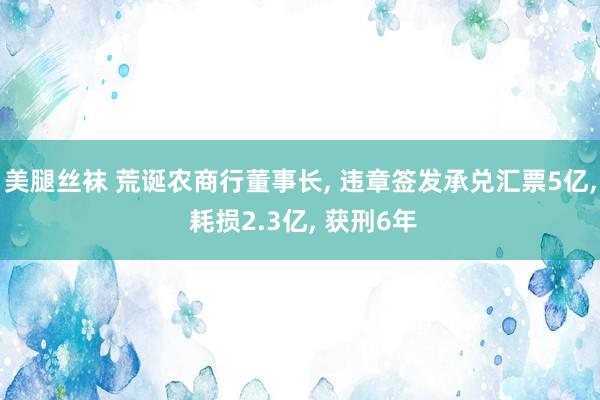 美腿丝袜 荒诞农商行董事长， 违章签发承兑汇票5亿， 耗损2.3亿， 获刑6年