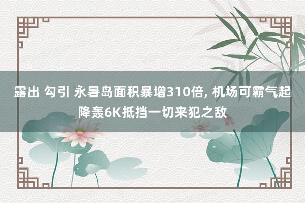 露出 勾引 永暑岛面积暴增310倍， 机场可霸气起降轰6K抵挡一切来犯之敌