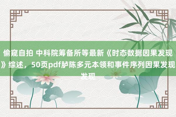 偷窥自拍 中科院筹备所等最新《时态数据因果发现》综述，50页pdf胪陈多元本领和事件序列因果发现