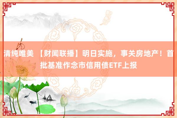 清纯唯美 【财闻联播】明日实施，事关房地产！首批基准作念市信用债ETF上报