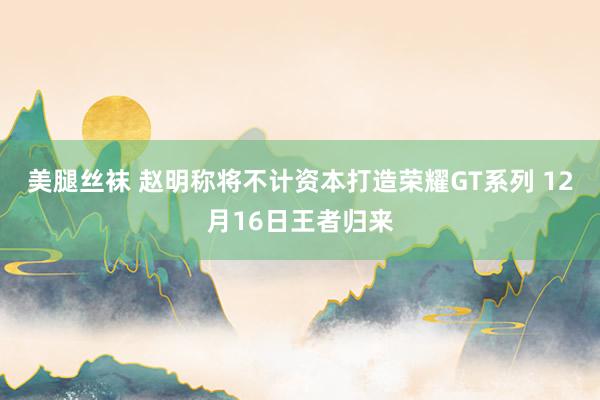 美腿丝袜 赵明称将不计资本打造荣耀GT系列 12月16日王者归来