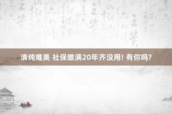 清纯唯美 社保缴满20年齐没用! 有你吗?