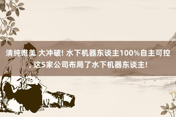 清纯唯美 大冲破! 水下机器东谈主100%自主可控， 这5家公司布局了水下机器东谈主!