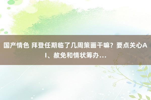 国产情色 拜登任期临了几周策画干嘛？要点关心AI、赦免和情状筹办…