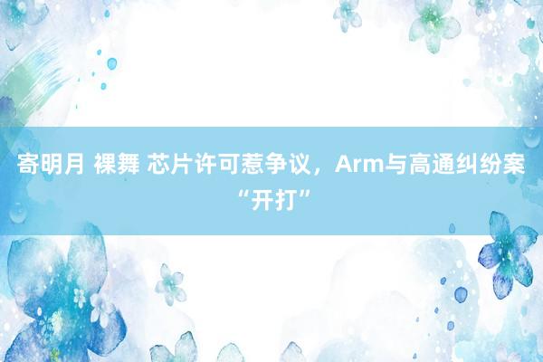 寄明月 裸舞 芯片许可惹争议，Arm与高通纠纷案“开打”