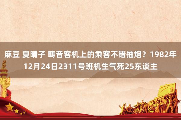 麻豆 夏晴子 畴昔客机上的乘客不错抽烟？1982年12月24日2311号班机生气死25东谈主