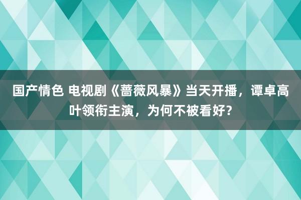 国产情色 电视剧《蔷薇风暴》当天开播，谭卓高叶领衔主演，为何不被看好？