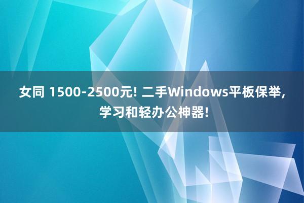 女同 1500-2500元! 二手Windows平板保举， 学习和轻办公神器!