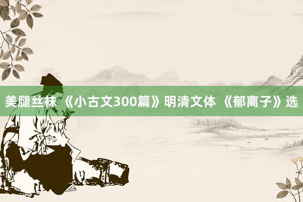 美腿丝袜 《小古文300篇》明清文体 《郁离子》选