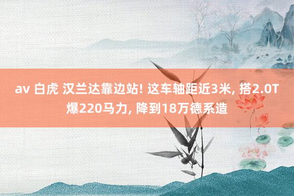 av 白虎 汉兰达靠边站! 这车轴距近3米， 搭2.0T爆220马力， 降到18万德系造