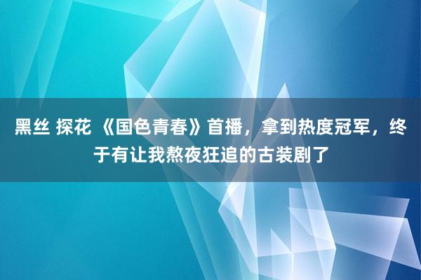 黑丝 探花 《国色青春》首播，拿到热度冠军，终于有让我熬夜狂追的古装剧了