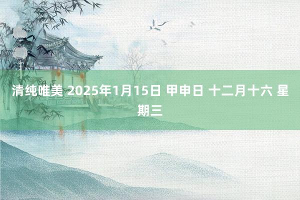 清纯唯美 2025年1月15日 甲申日 十二月十六 星期三