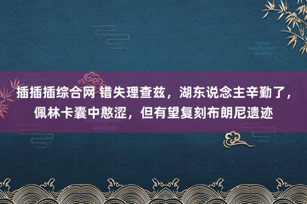 插插插综合网 错失理查兹，湖东说念主辛勤了，佩林卡囊中憨涩，但有望复刻布朗尼遗迹