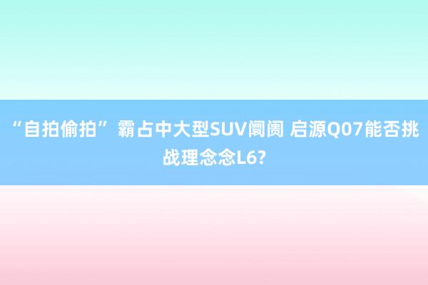 “自拍偷拍” 霸占中大型SUV阛阓 启源Q07能否挑战理念念L6?