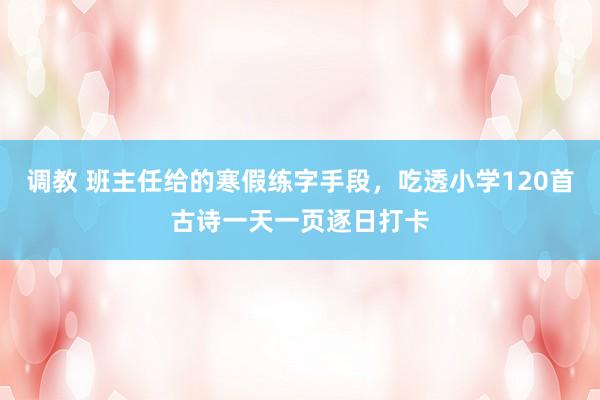 调教 班主任给的寒假练字手段，吃透小学120首古诗一天一页逐日打卡