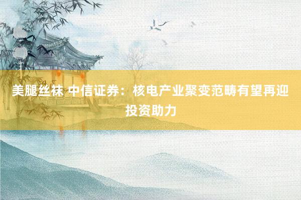 美腿丝袜 中信证券：核电产业聚变范畴有望再迎投资助力